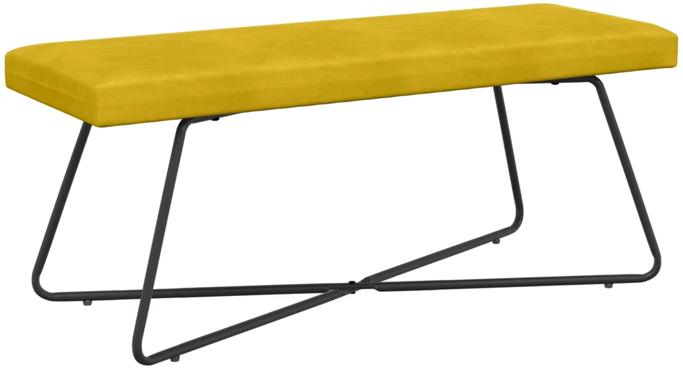 suoliukas Geltona 110 x 40 x 45 cm Aksomas