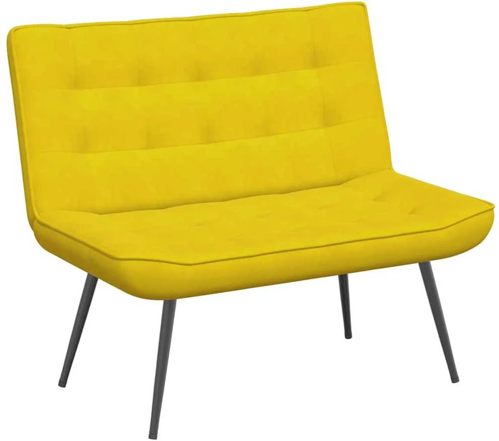 Fotelis Suoliukas, geltonos spalvos, 110x74x84cm, aksomas