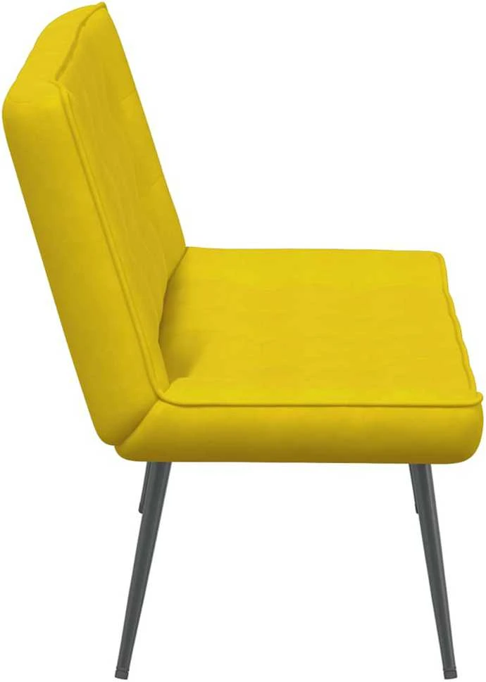 Fotelis Suoliukas, geltonos spalvos, 110x74x84cm, aksomas