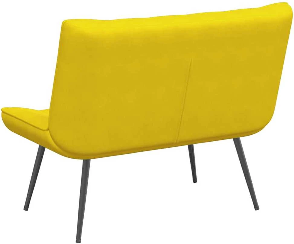 Fotelis Suoliukas, geltonos spalvos, 110x74x84cm, aksomas