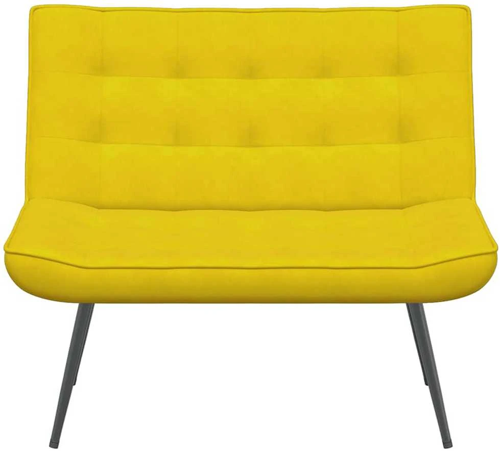 Fotelis Suoliukas, geltonos spalvos, 110x74x84cm, aksomas