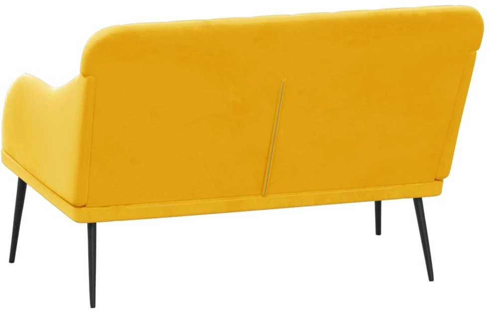 Suoliukas, geltonos spalvos, 110x76x80cm, aksomas