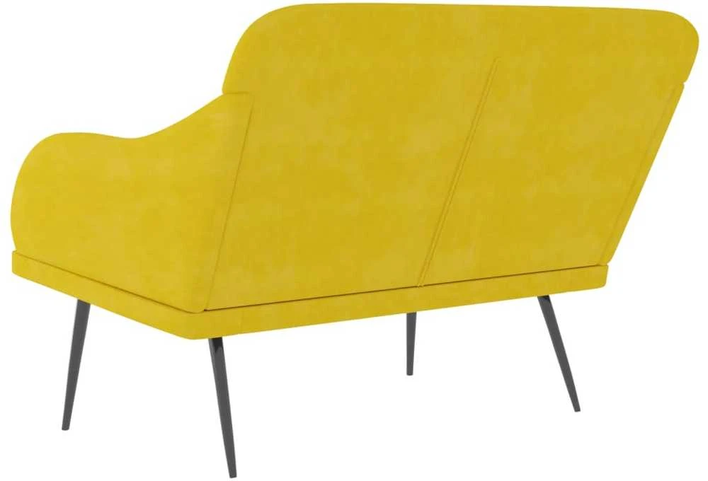 Suoliukas, geltonos spalvos, 110x76x80cm, aksomas