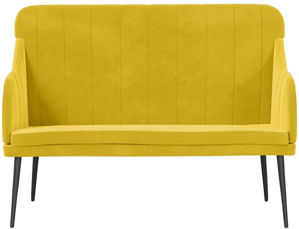 Suoliukas, geltonos spalvos, 110x76x80cm, aksomas