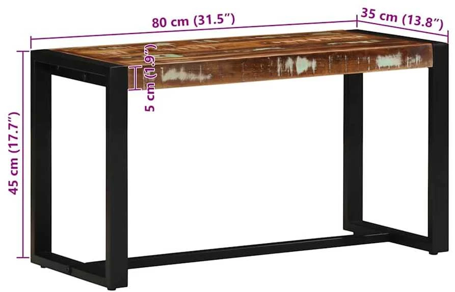 Suoliukas, įvairiaspalvis, 80x35x45cm, perdirbta mediena