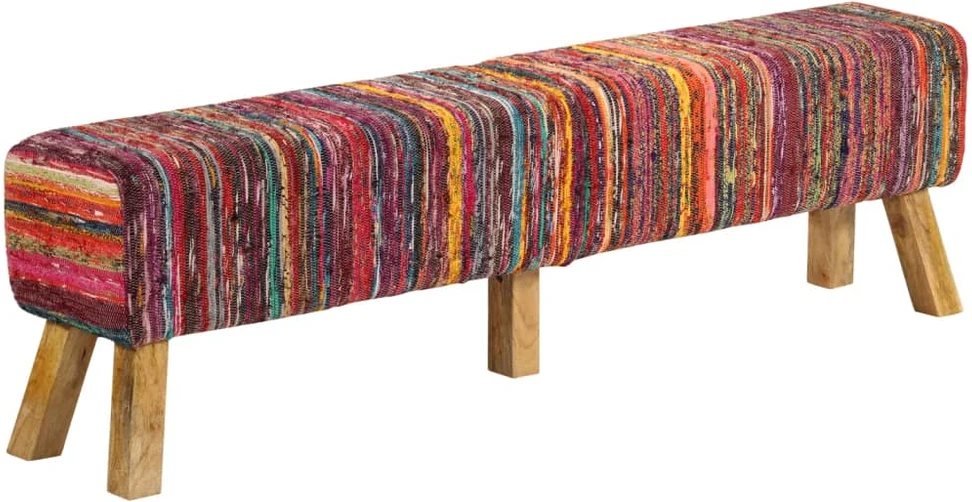 Suoliukas, įvairių spalvų, 160cm, chindi audinys/mango masyvas