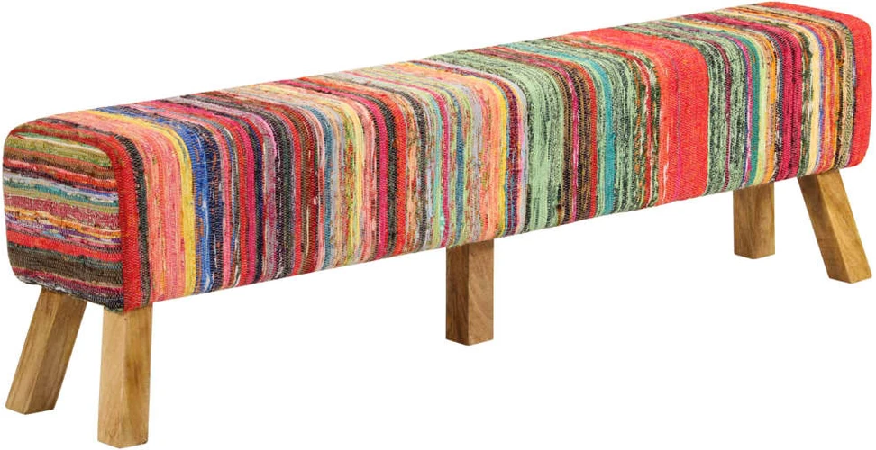 Suoliukas, įvairių spalvų, 160cm, chindi audinys/mango masyvas