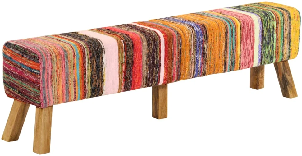 Suoliukas, įvairių spalvų, 160cm, chindi audinys/mango masyvas