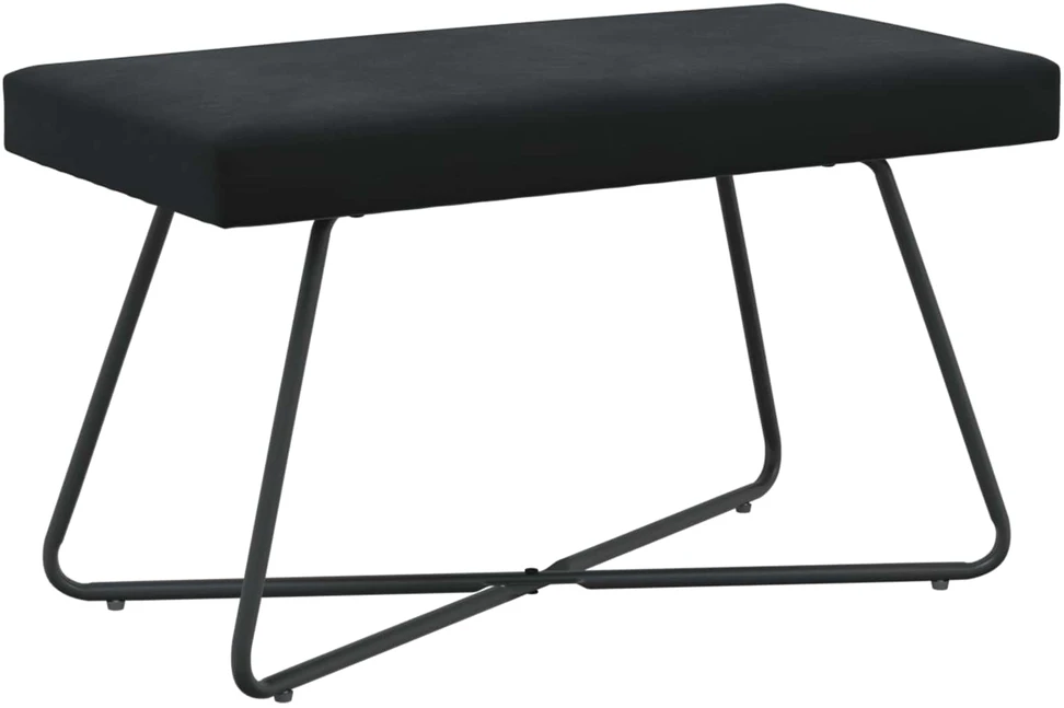 suoliukas Juoda 80 x 40 x 45 cm Aksomas