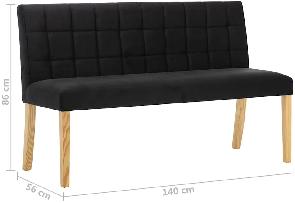 Suoliukas, juodos spalvos, 140cm, aksomas
