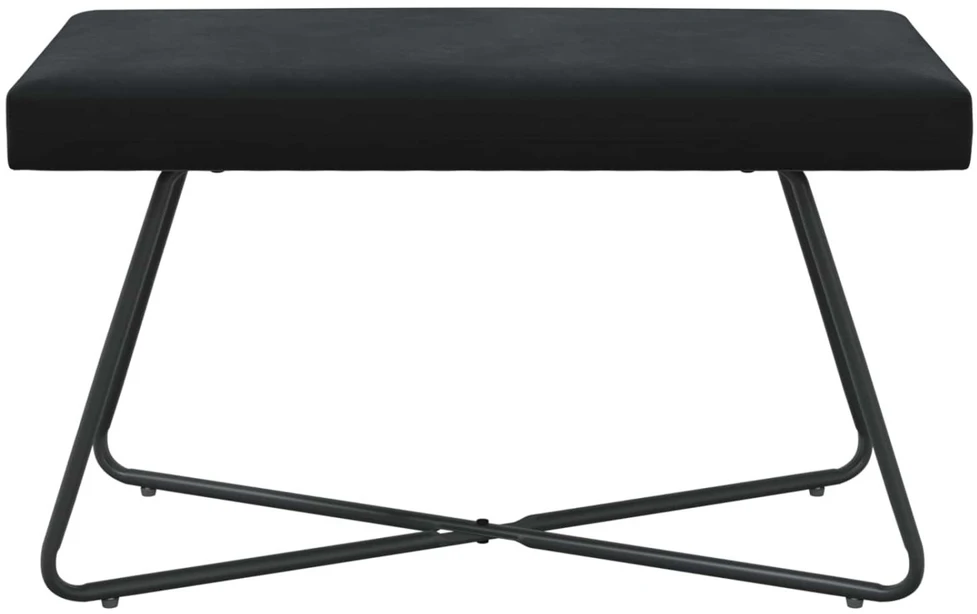 suoliukas Juoda 80 x 40 x 45 cm Aksomas