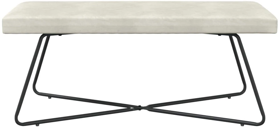 suoliukas Kreminė 110 x 40 x 45 cm Aksomas