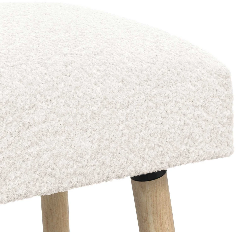 suoliukas Paprastas Kreminė 110 x 40 x 46 cm Bouclé