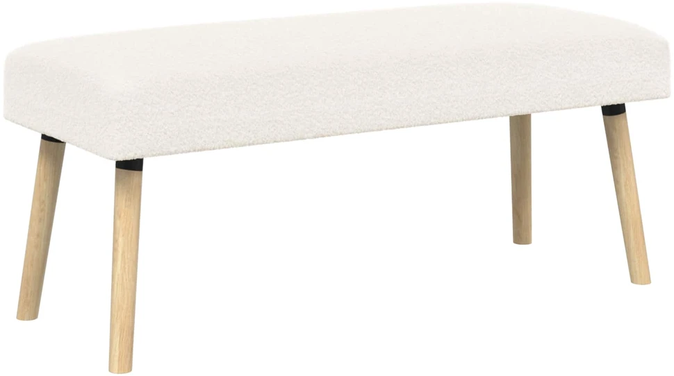 suoliukas Paprastas Kreminė 110 x 40 x 46 cm Bouclé