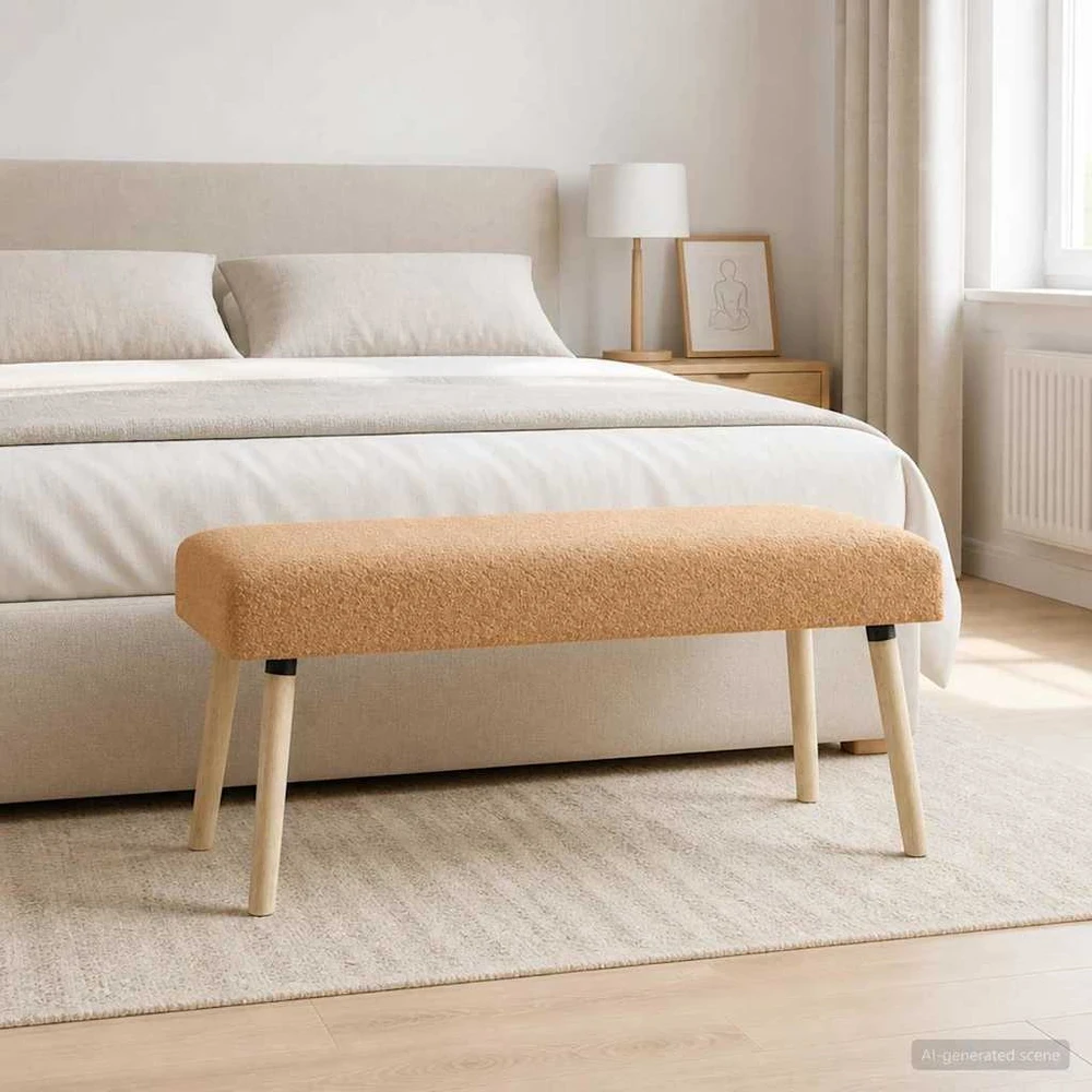 suoliukas Paprastas Smėlio 110 x 40 x 46 cm Bouclé