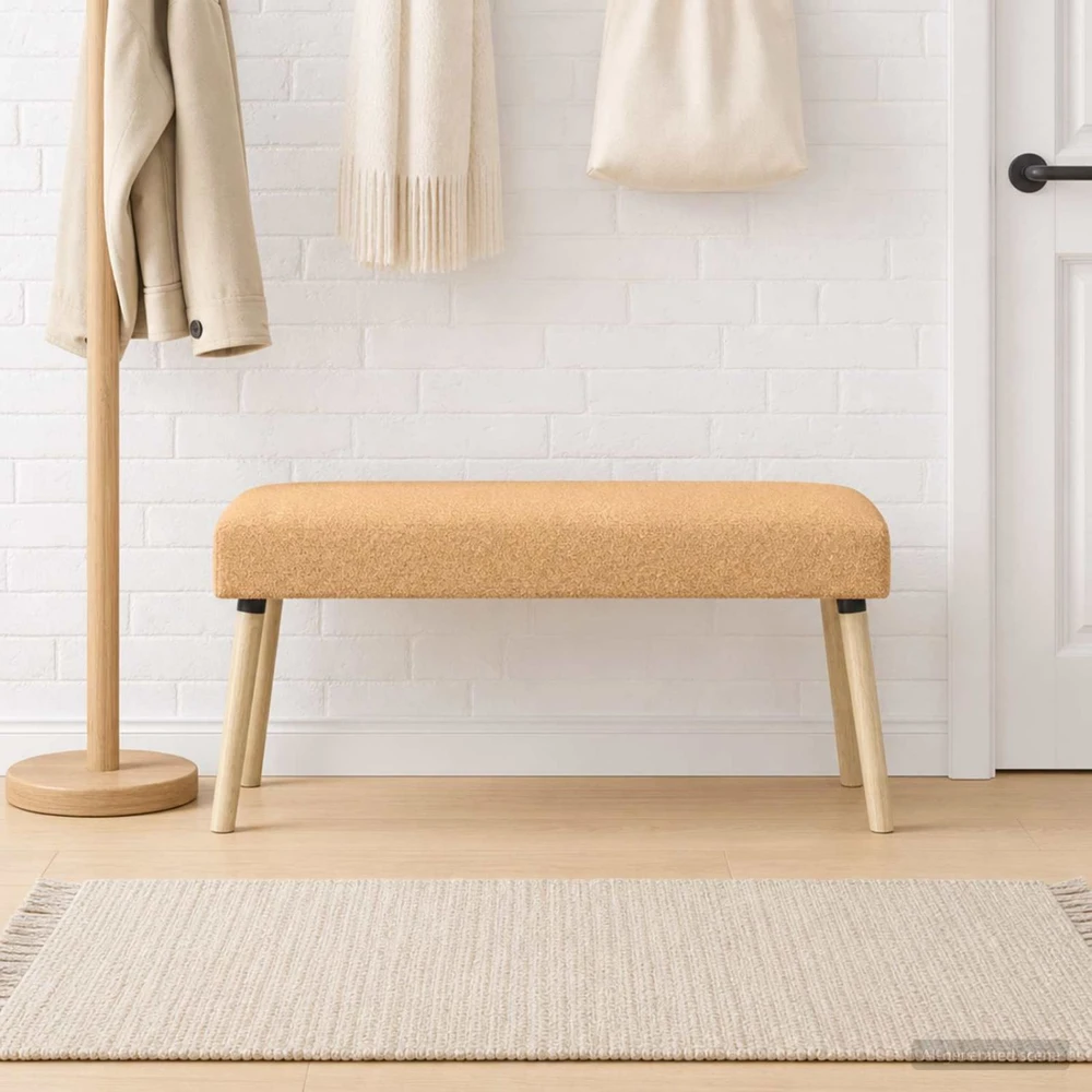 suoliukas Paprastas Smėlio 110 x 40 x 46 cm Bouclé