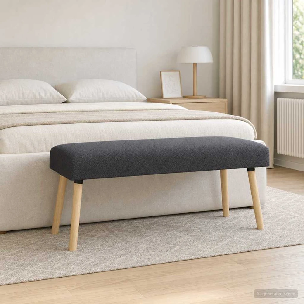 suoliukas Paprastas Tamsiai pilka 110 x 40 x 46 cm Bouclé