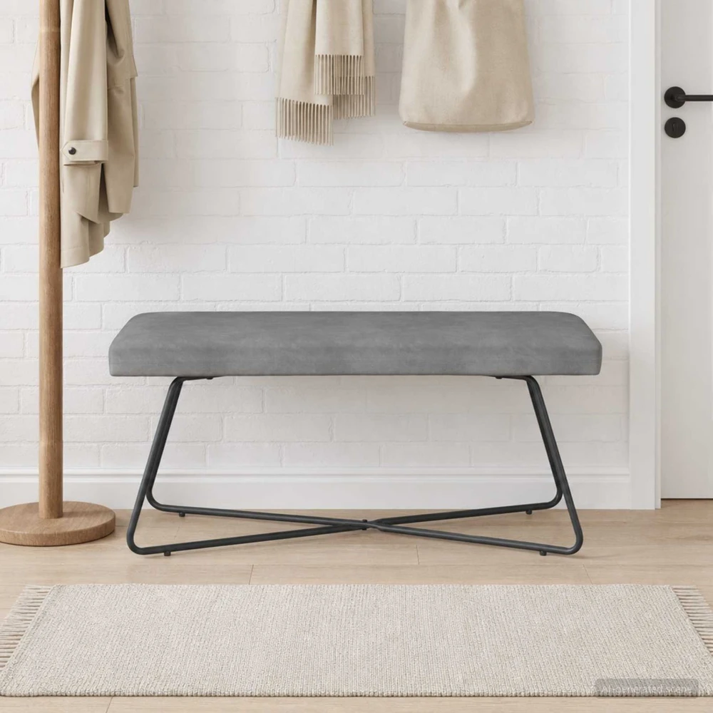 suoliukas Tamsiai pilka 110 x 40 x 45 cm Aksomas