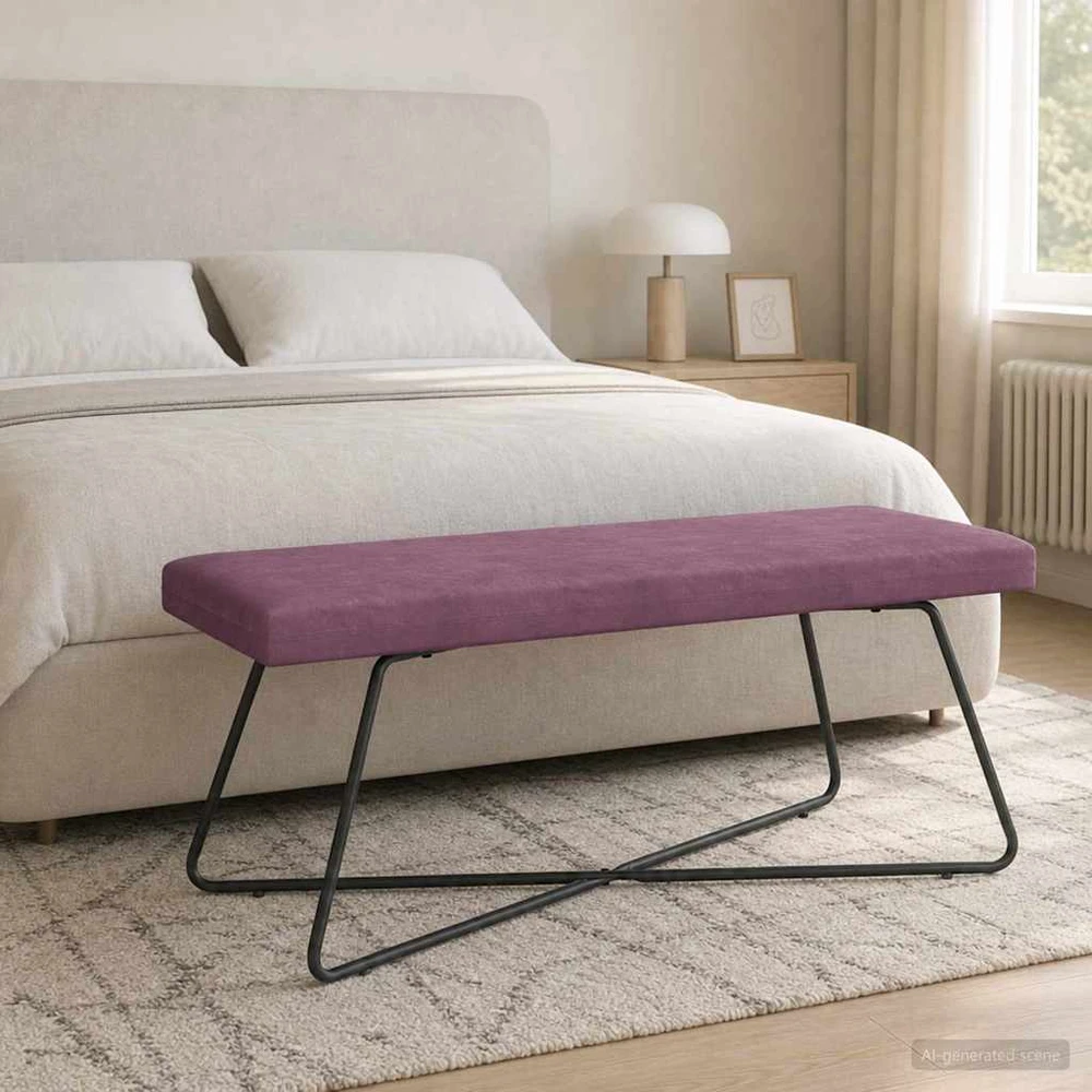 suoliukas Violetinė 110 x 40 x 45 cm Aksomas
