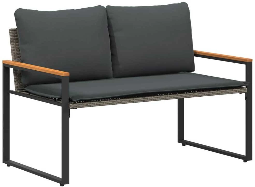 suoliukas Pilka ir tamsiai pilka 115 x 65 x 72 cm Ratanas