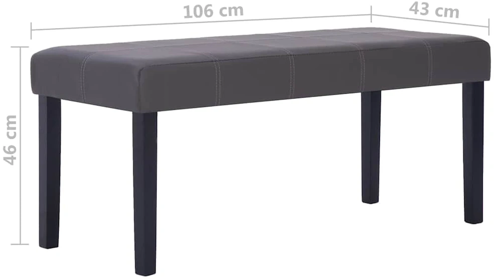 Suoliukas, pilkas, 106cm, dirbtinė oda