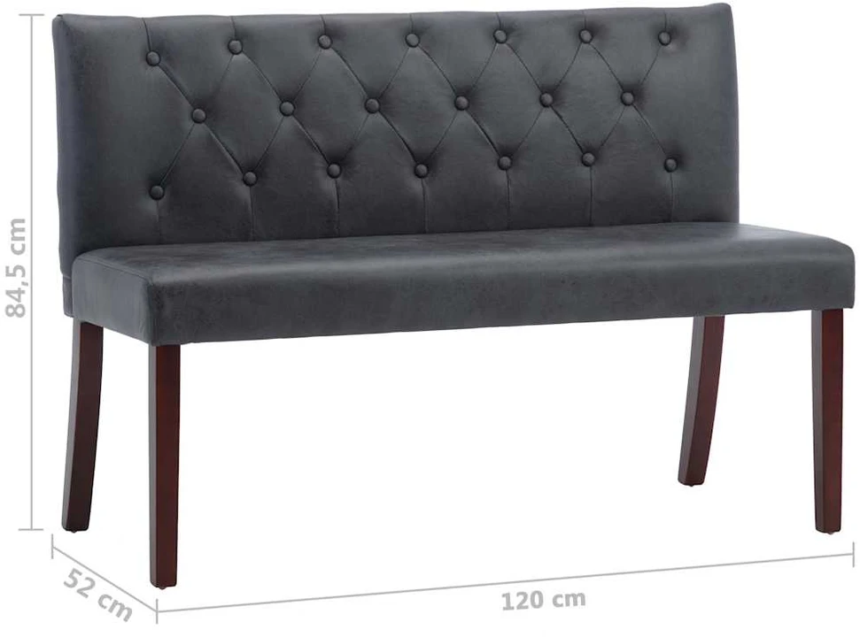 Suoliukas, pilkos spalvos, 120cm, dirbtinė versta oda