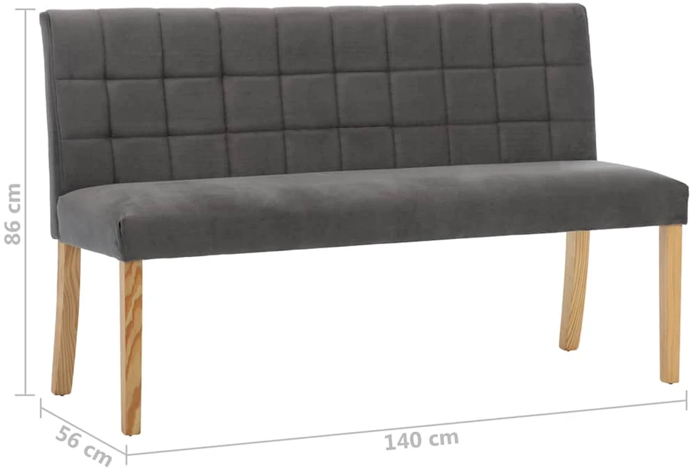 Suoliukas, pilkos spalvos, 140cm, aksomas