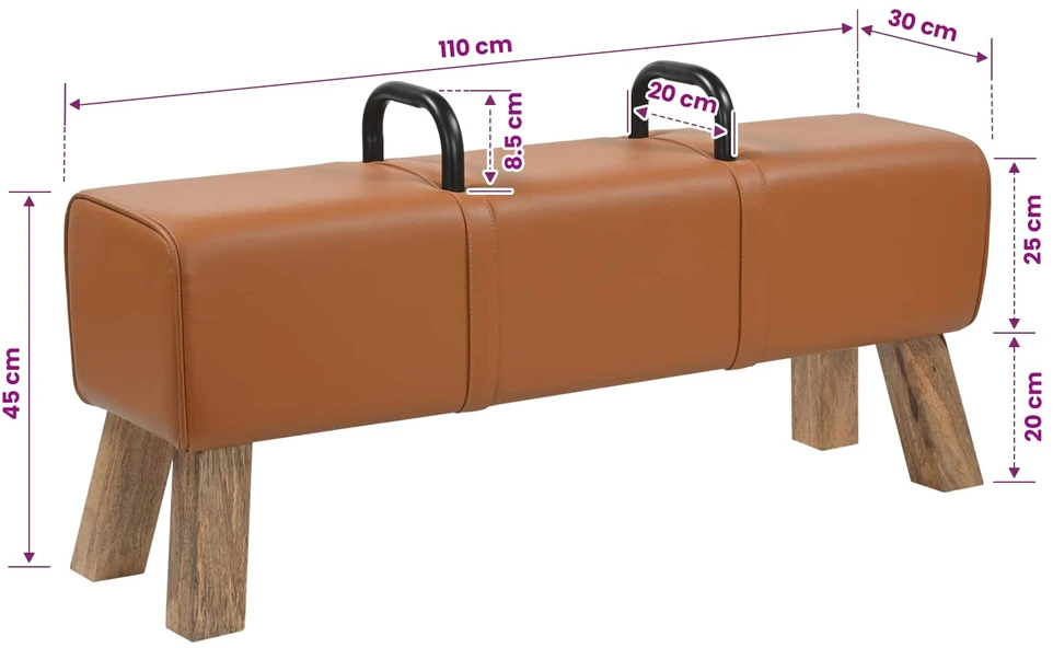 suoliukas Ruda 110 x 30 x 45 cm Tikra oda