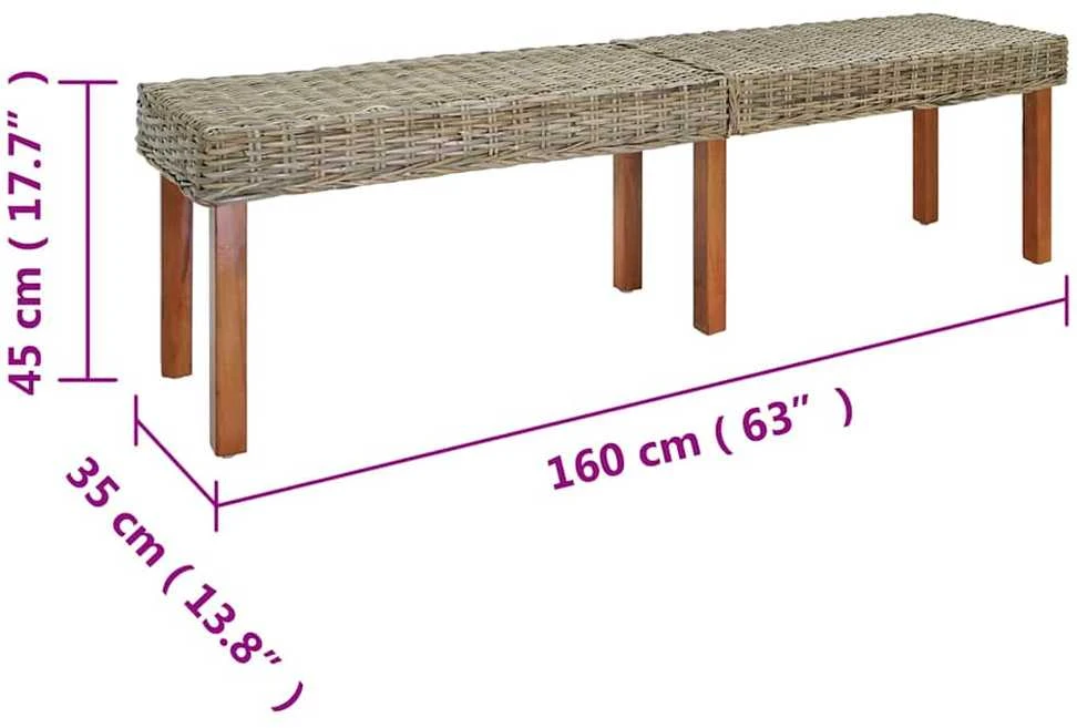 suoliukas Natūrali 160 x 35 x 45 cm Kietas mango medis
