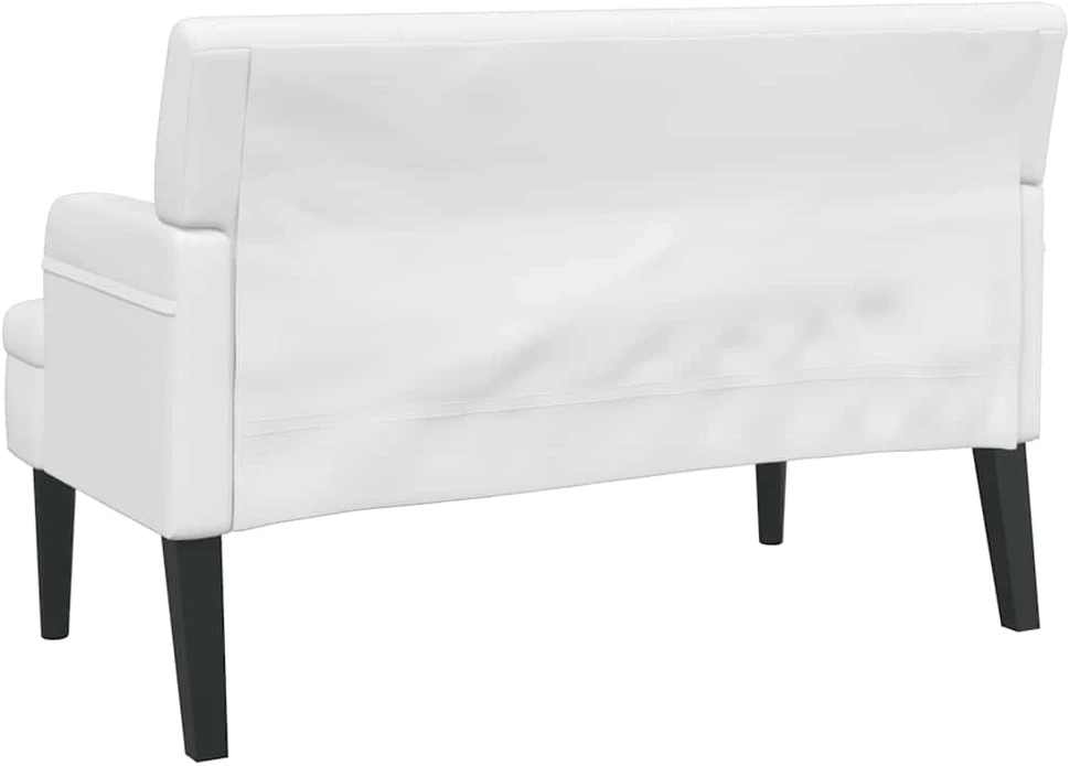 Suoliukas su atlošu, baltas, 112x65,5x75cm, dirbtinė oda
