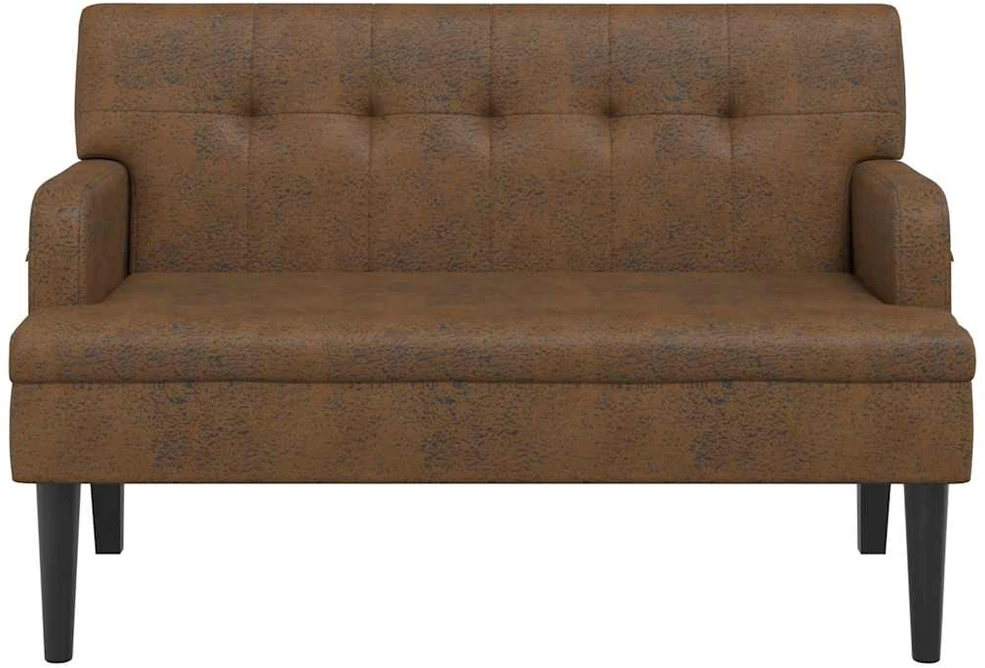 Suoliukas su atlošu, rudas, 112x65,5x75cm, dirbtinė versta oda