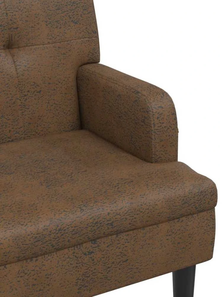 Suoliukas su atlošu, rudas, 112x65,5x75cm, dirbtinė versta oda