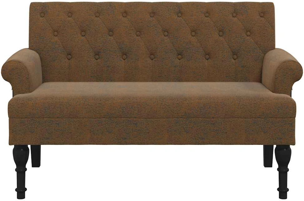 Suoliukas su atlošu, rudas, 120x62x75,5cm, dirbtinė versta oda