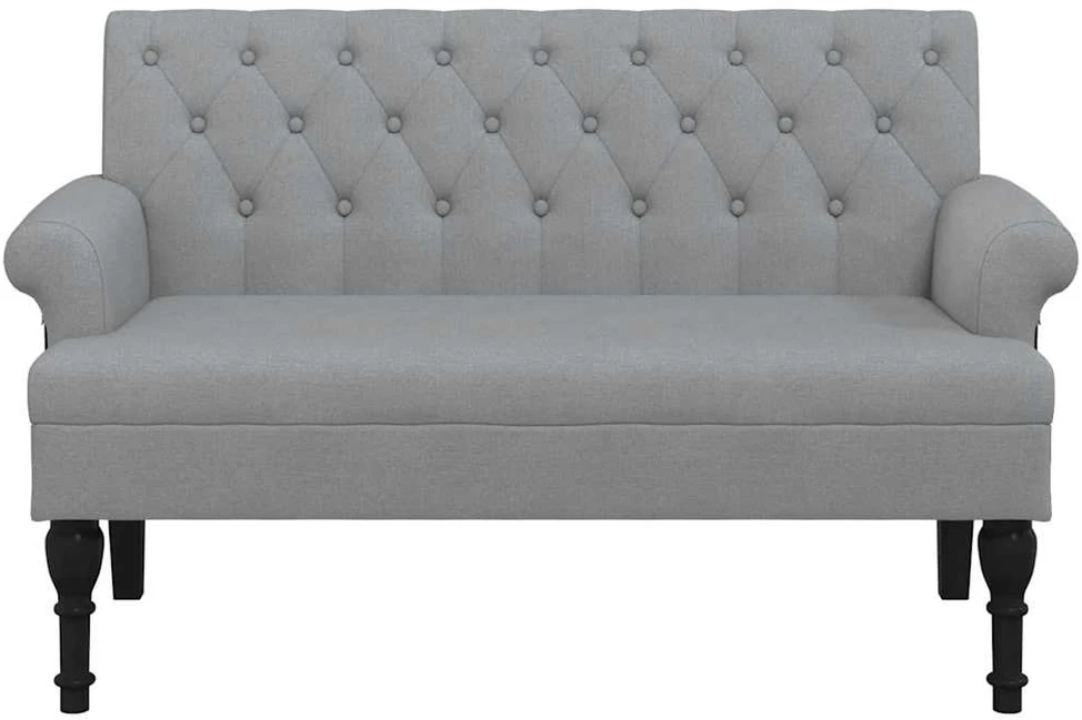 Suoliukas su atlošu, šviesiai pilkas, 120x62x75,5cm, audinys