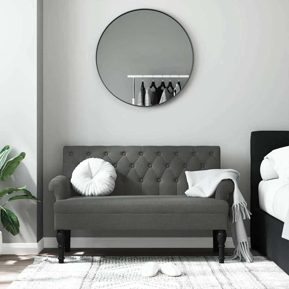 Suoliukas su atlošu, tamsiai pilkas, 120x62x75,5cm, audinys