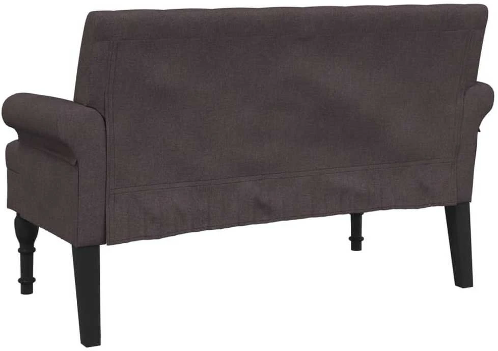 Suoliukas su atlošu, tamsiai rudas, 120x62x75,5cm, audinys