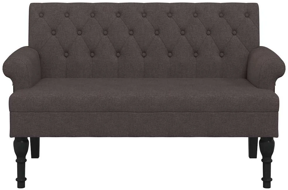 Suoliukas su atlošu, tamsiai rudas, 120x62x75,5cm, audinys