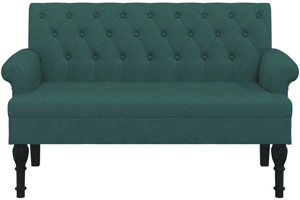 Suoliukas su atlošu, tamsiai žalias, 120x62x75,5cm, audinys