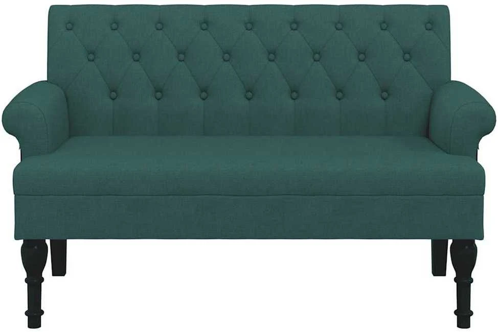 Suoliukas su atlošu, tamsiai žalias, 120x62x75,5cm, audinys