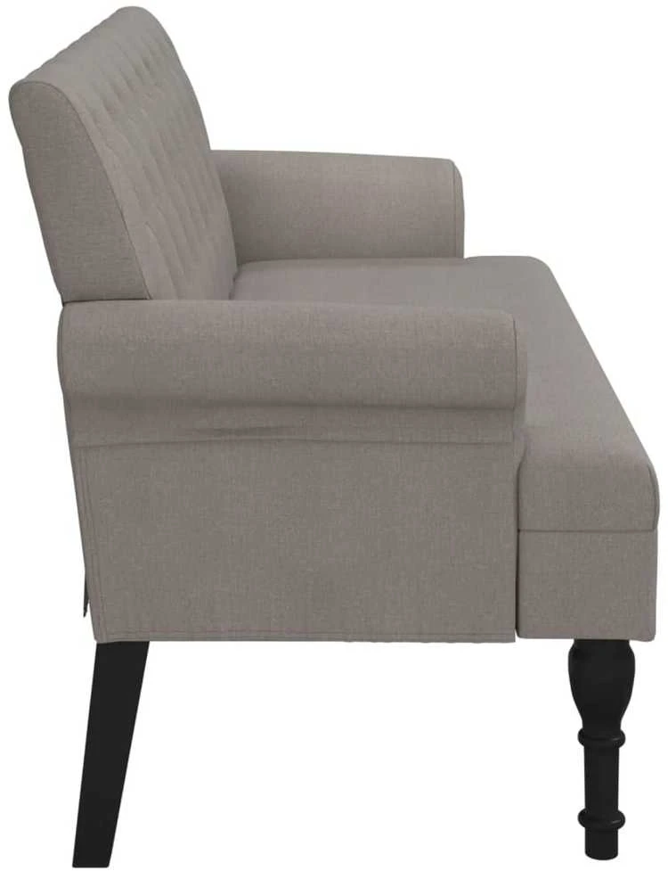 Suoliukas su atlošu, taupe spalvos, 120x62x75,5cm, audinys