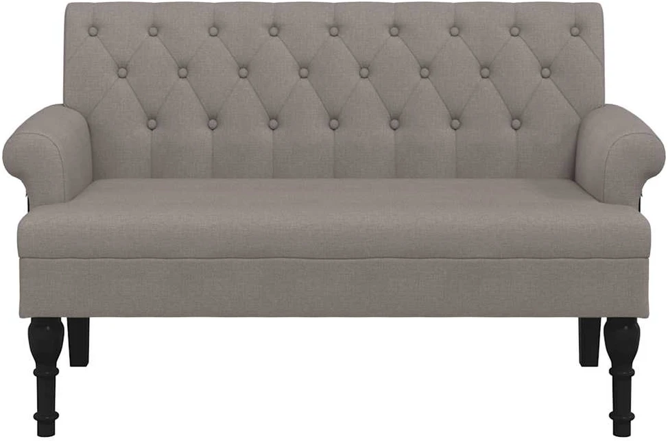 Suoliukas su atlošu, taupe spalvos, 120x62x75,5cm, audinys