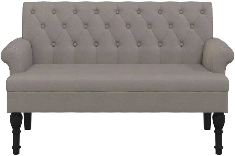 Suoliukas su atlošu, taupe spalvos, 120x62x75,5cm, audinys