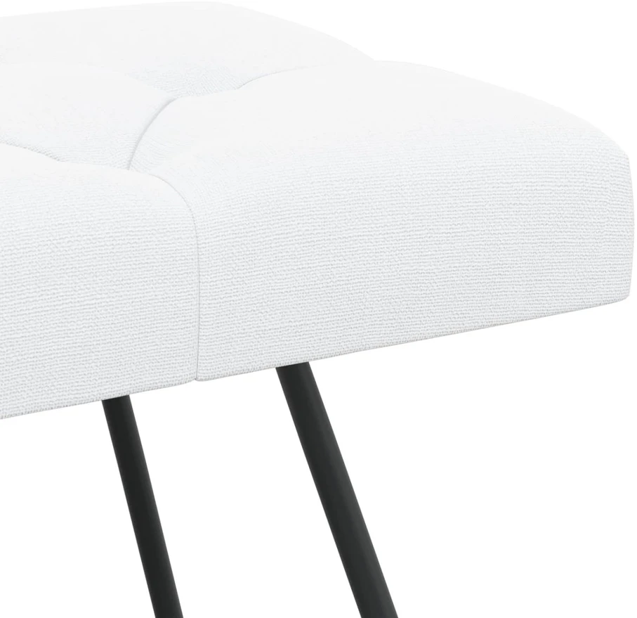 Suoliukas su mygtukų įsiuvais Balta 110 x 40 x 46 cm Audinys