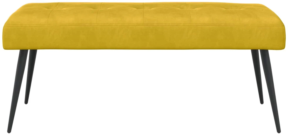 Suoliukas su mygtukų įsiuvais Geltona 110 x 40 x 46 cm Aksomas