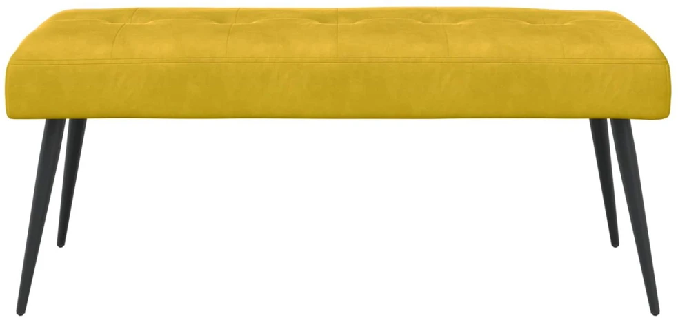 Suoliukas su mygtukų įsiuvais Geltona 110 x 40 x 46 cm Aksomas