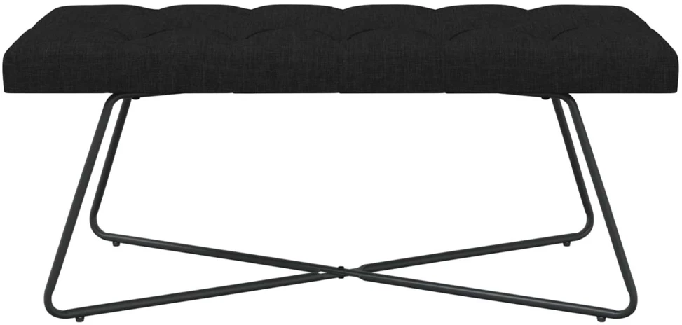 Suoliukas su mygtukų įsiuvais Juoda 110 x 40 x 46 cm Audinys