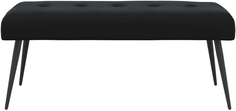 Suoliukas su mygtukų įsiuvais Juoda 110 x 40 x 46 cm Aksomas