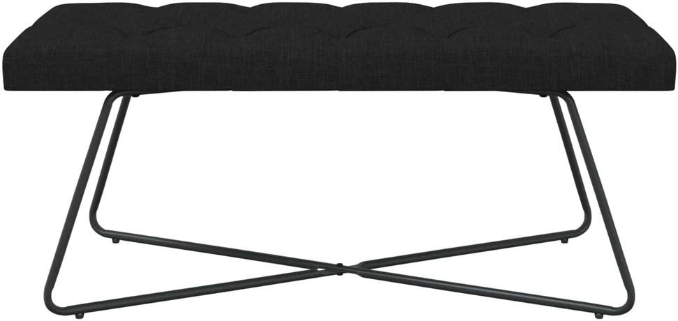 Suoliukas su mygtukų įsiuvais Juoda 110 x 40 x 46 cm Audinys