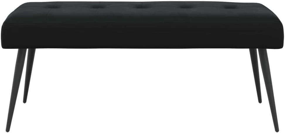 Suoliukas su mygtukų įsiuvais Juoda 110 x 40 x 46 cm Aksomas