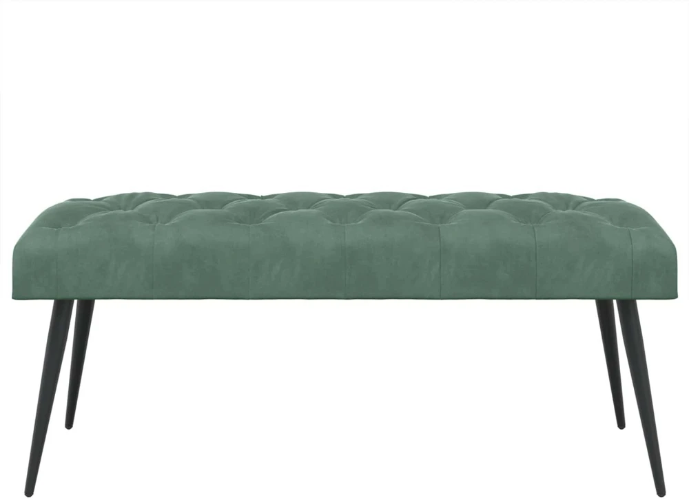Suoliukas su mygtukų įsiuvais Jūrinė žalia 110 x 40 x 46 cm